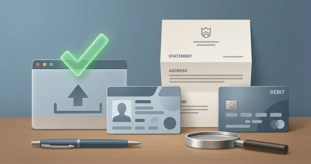 Illustration of identity, address and payment ownership checks for KYC